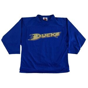 VINTAGE Anaheim Ducks Jersey Mens S Blue‎ Gold NHL Hockey K1 Sportswear